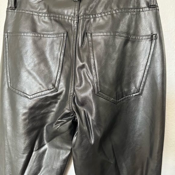 Veronica Beard Black Leather Flare Pants - Picture 6 of 9